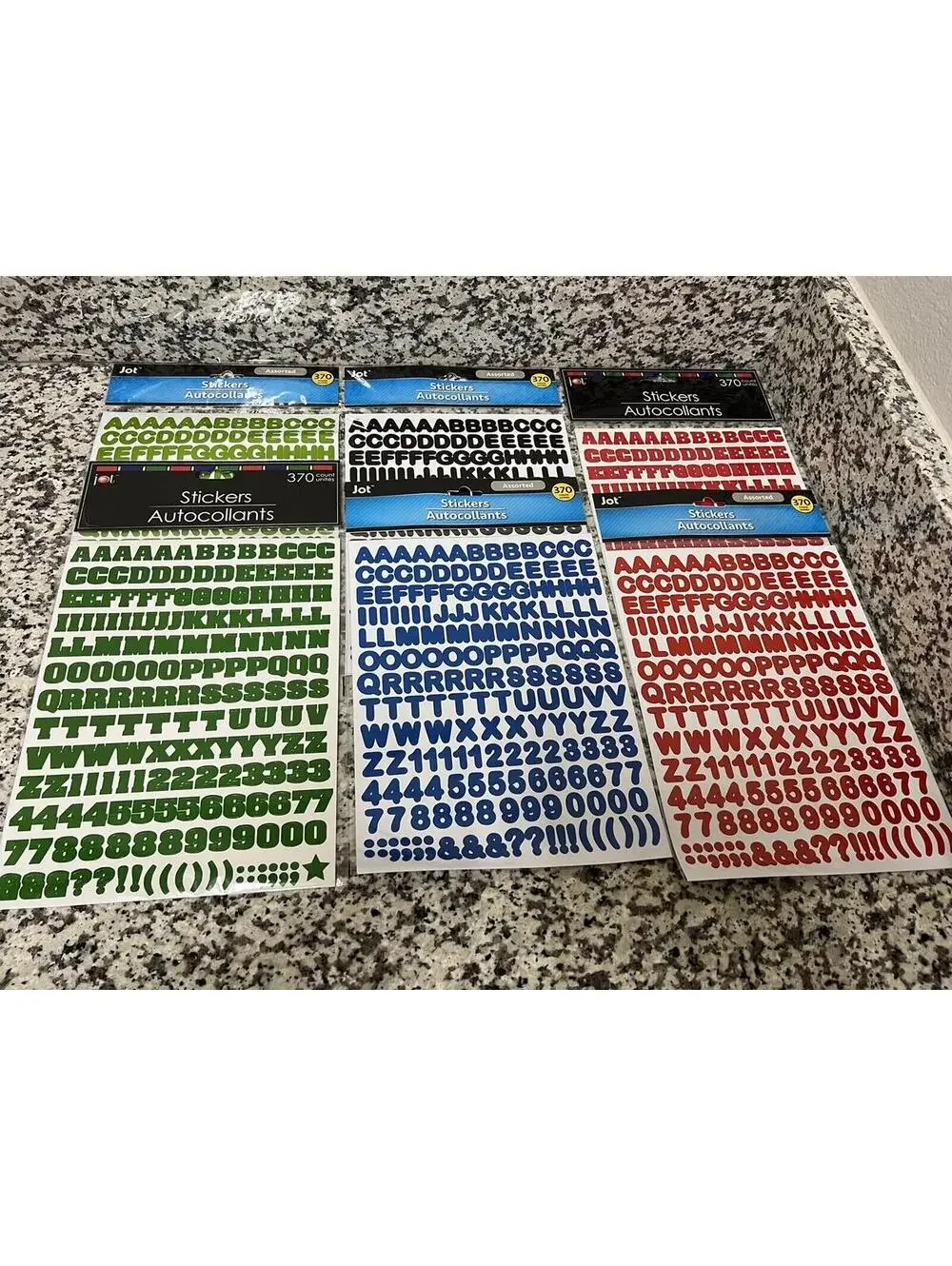 6 Packs - Jot Letters Numbers 370 Count Stickers Scrapbooking Craft